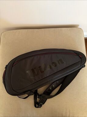 Wilson Black Tennis Racket Bag with Red Trim
